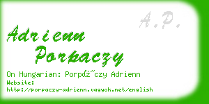 adrienn porpaczy business card